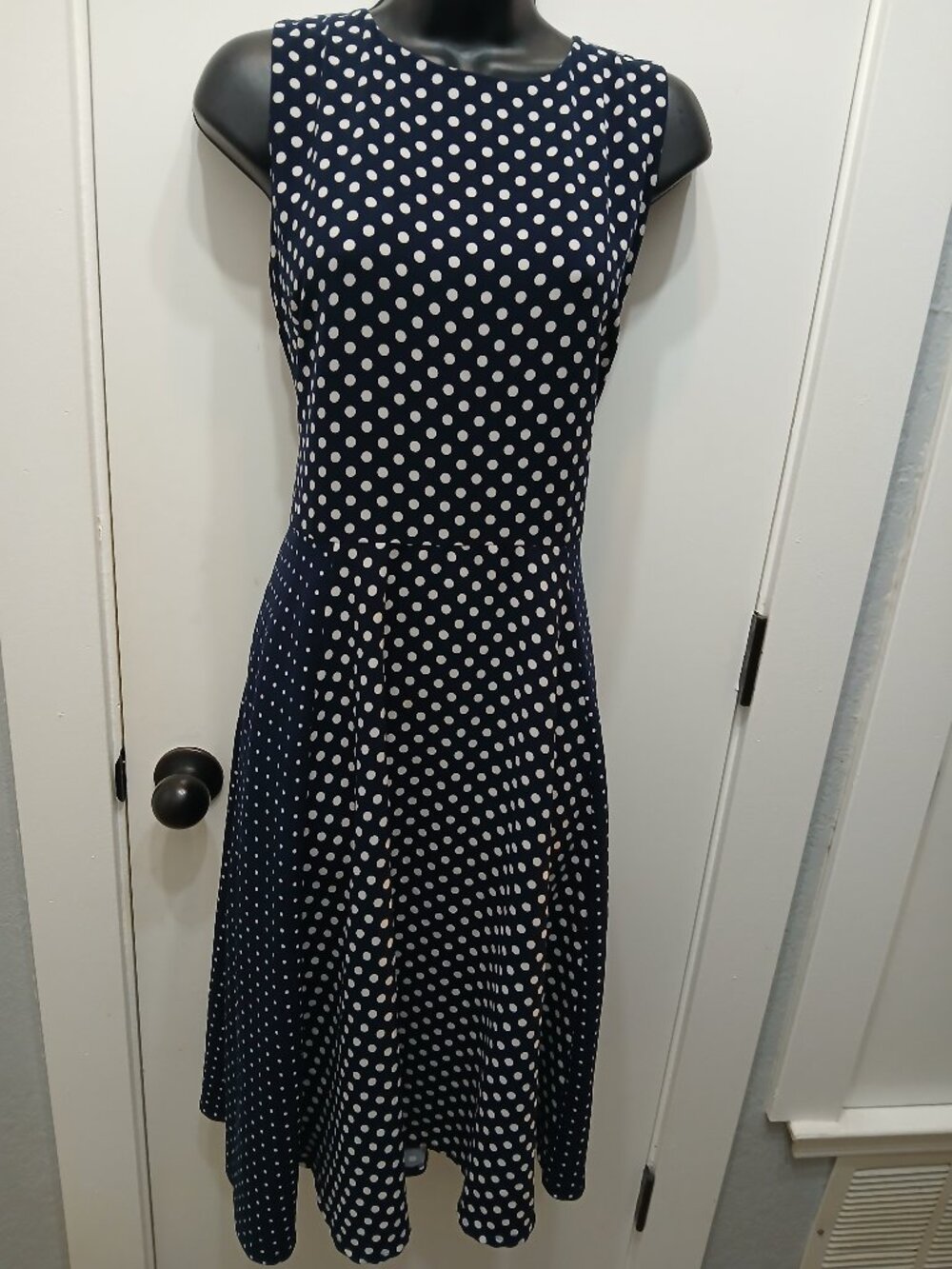 Gabby Skye Gored Polka Dot Dress
